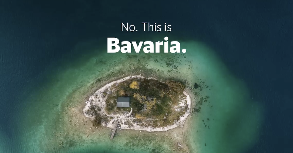 Photo of island with text 'No, this is Bavaria'