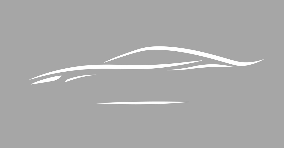 White lines silhoutte of automobile against gray background