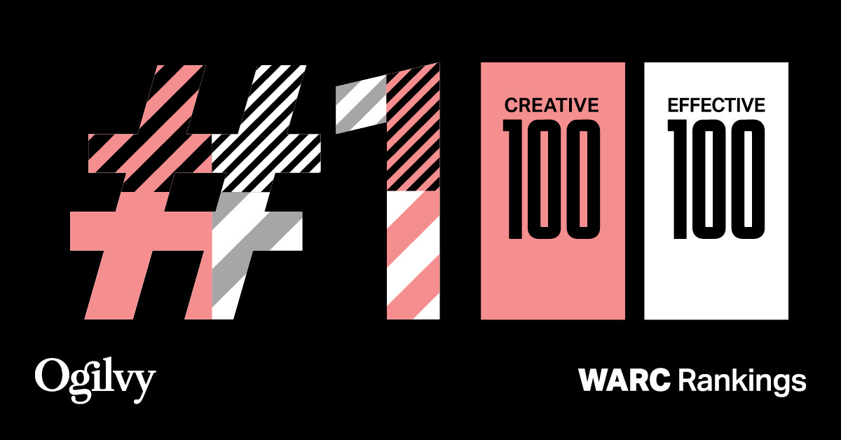 Ogilvy #1 in WARC Creative 100 and Effective 100