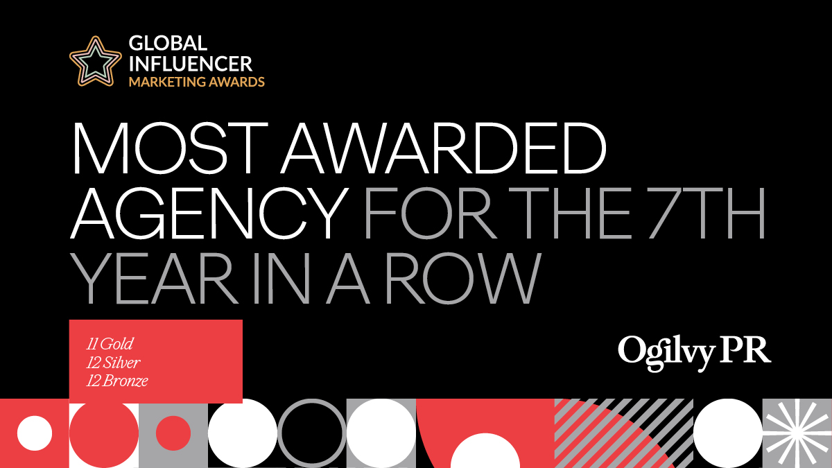 Ogilvy Global Influencer Marketing Awards Most Awarded Agency 7th Year in a Row