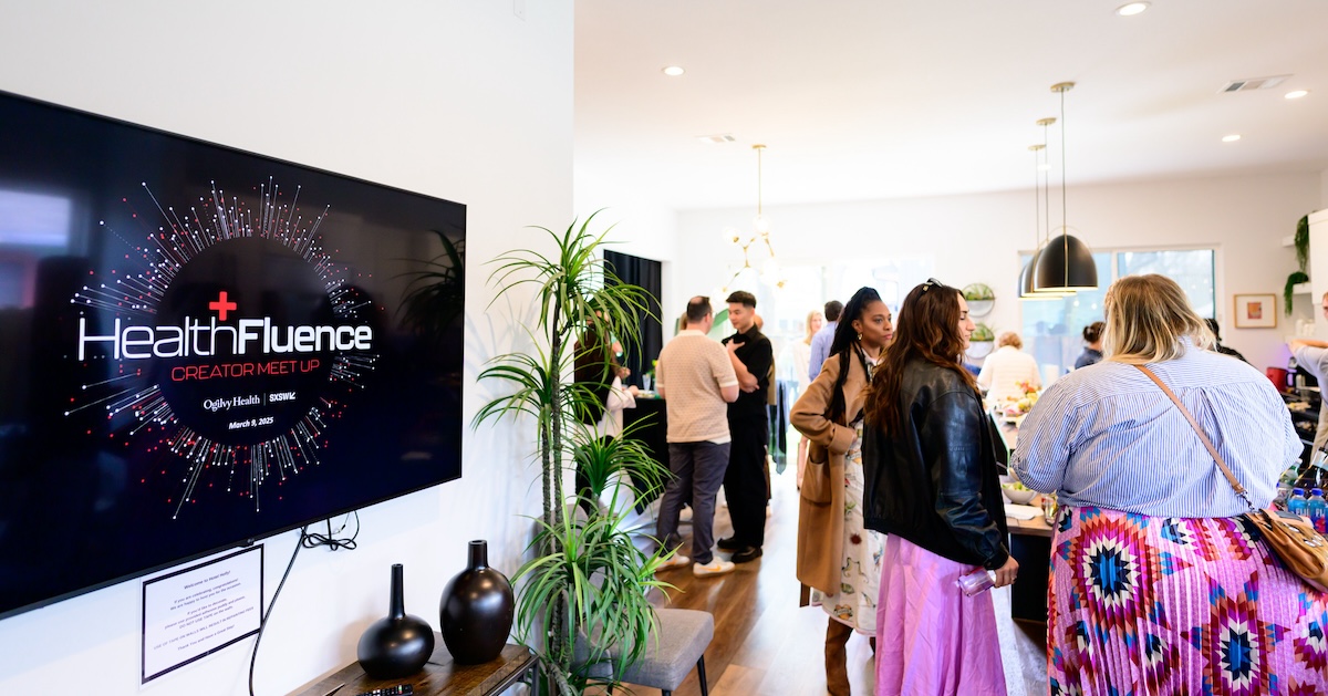 Various people indoors at Ogilvy Health's Healthfluence event at SXSW 2025