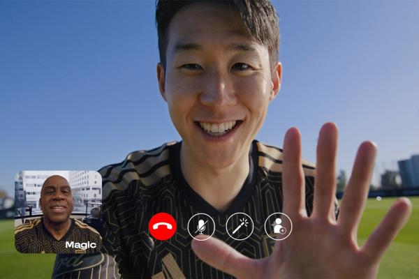 Son Heung-Min on a video call with Magic Johnson