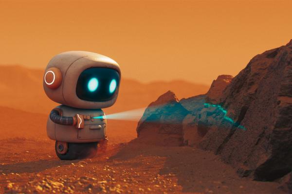 Animated robot on Mars