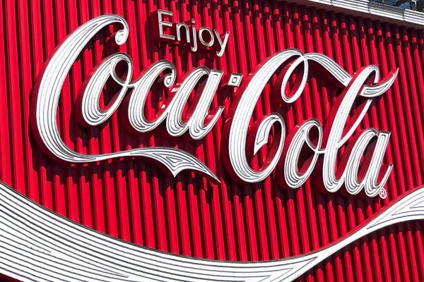 Billboard with classic Coca-Cola red and white logo