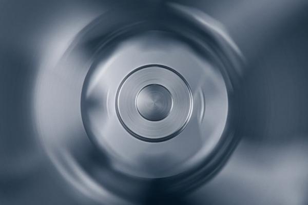 Close up of a circular steel hardward part