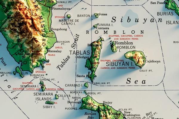 A color topographic map of the Philippines