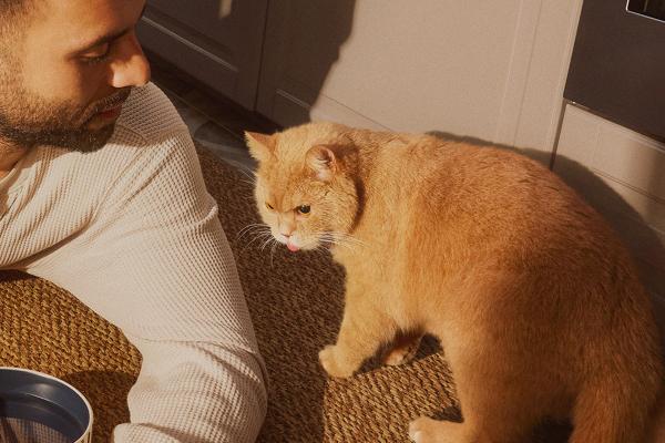 A man and his cat