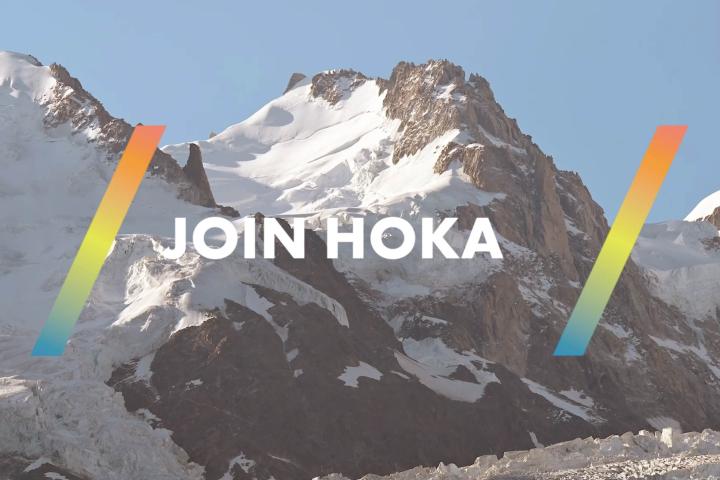 Mountains with the caption 'JOIN HOKA'